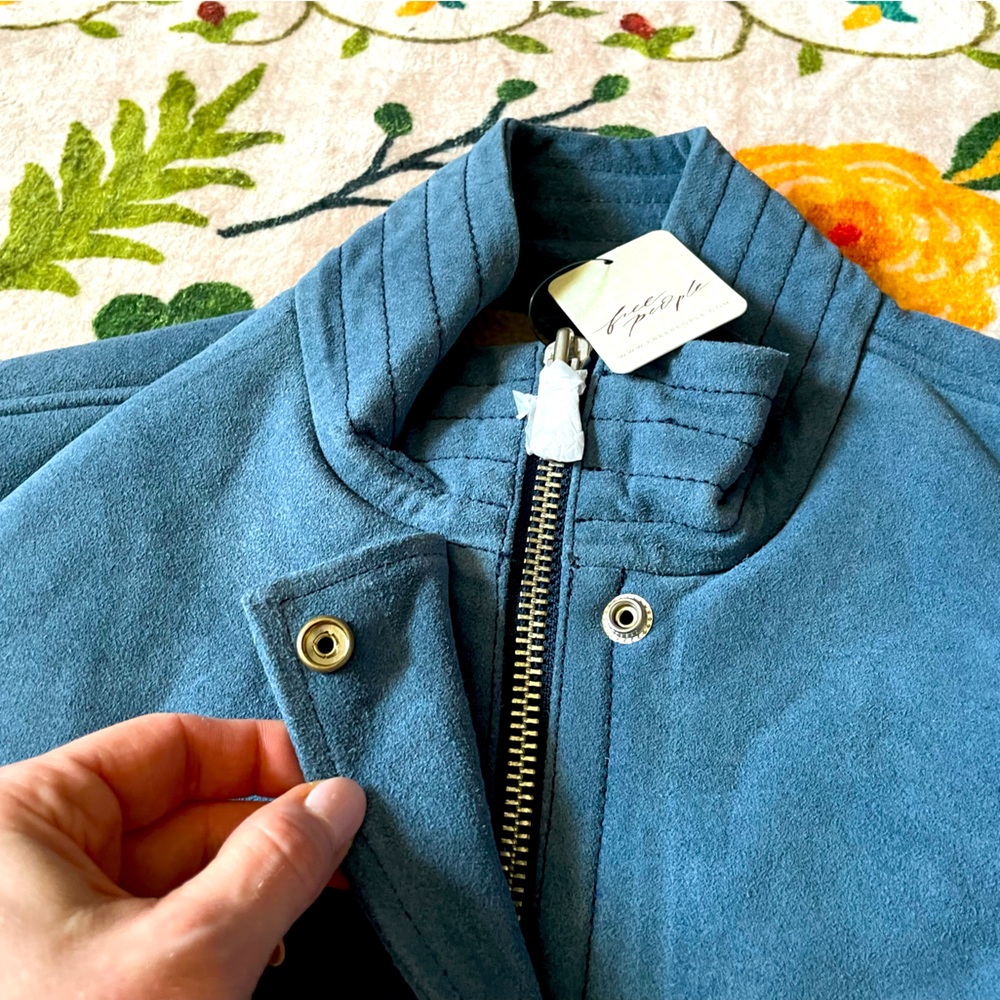 Free People We The Free Wes Suede Bomber Jacket NWT - Picture 6 of 15